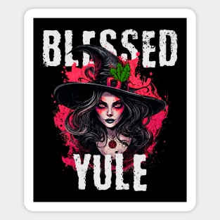 Blessed Yule Witch Sticker
